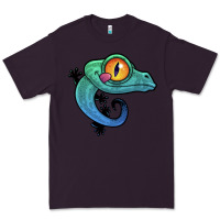 Plum cute colorful cartoon gecko Premium Tee - linhVisuals
