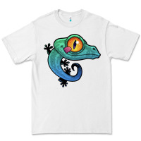 White cute colorful cartoon gecko Premium Tee - linhVisuals