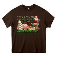 Chocolate Brown torn between lookin like a snack and eatin one Heavy Core Tee - FaDigitalArtStudio