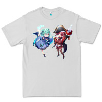 Dove Grey Houshou Marine and Uruha Rushia Premium Tee - linhVisuals