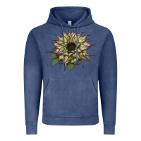 Vintage Denim sun   fill purple sunflower Vintage Hoodie - LillyAllenDesigns