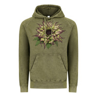 Vintage Olive sun   fill purple sunflower Vintage Hoodie - LillyAllenDesigns