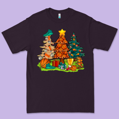 Christmas Basketball Trees Bbs Premium Tee Designed By Bundleandbundleshop