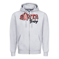 Heather Grey Christmas Santa Baby Zipper Hoodie - RanaPortraitStore