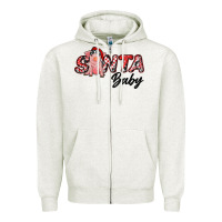 Oatmeal Heather Christmas Santa Baby Zipper Hoodie - RanaPortraitStore