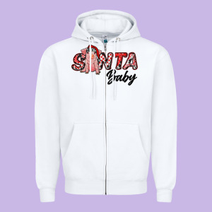 Christmas Santa Baby Zipper Hoodie Designed By Ranaportraitstore