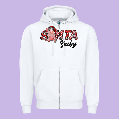 Christmas Santa Baby Zipper Hoodie Designed By Ranaportraitstore