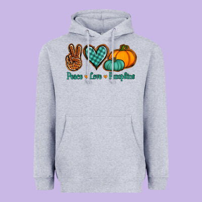 Peace Love Pumpkins Heavyweight Hoodie Designed By Jasminsmagicworld