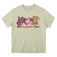 Mossy peace love cupid Heavy Core Tee - RanaPortraitStore