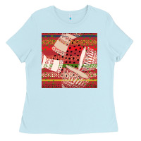 Baby Blue african drum colorful seamless pattern Ladies Tee - BundleAndBundleShop