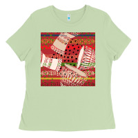 Matcha african drum colorful seamless pattern Ladies Tee - BundleAndBundleShop