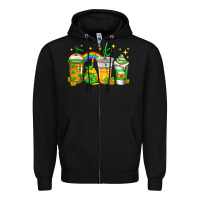 Black st patricks day coffee Zipper Hoodie - Jasminsmagicworld