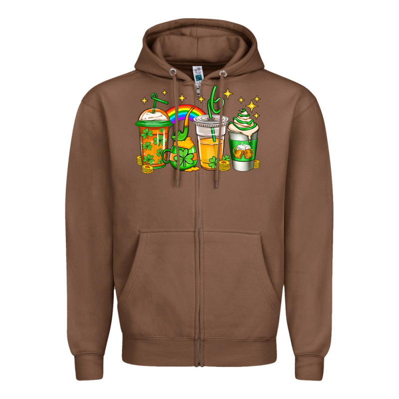 St Patricks Day Coffee Zipper Hoodie by Jasminsmagicworld | Teevron