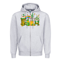 Heather Grey st patricks day coffee Zipper Hoodie - Jasminsmagicworld
