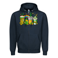 Navy st patricks day coffee Zipper Hoodie - Jasminsmagicworld