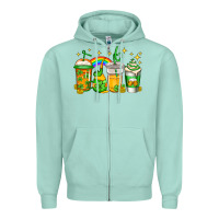 Seafoam st patricks day coffee Zipper Hoodie - Jasminsmagicworld