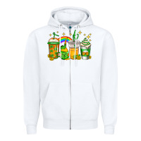 White st patricks day coffee Zipper Hoodie - Jasminsmagicworld
