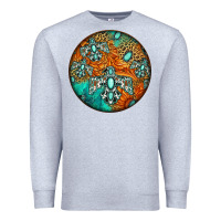 Heather Grey western pattern circle Premium Sweatshirt - Jasminsmagicworld