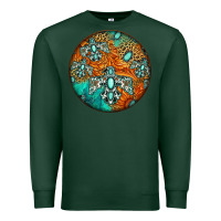 Sports Green western pattern circle Premium Sweatshirt - Jasminsmagicworld