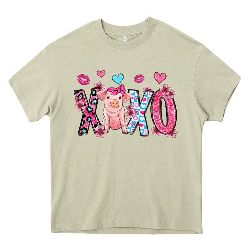 Xoxo Pig Olivia Heavy Core Tee by OliviaCreatesArt | Teevron