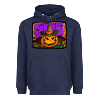 Navy jack o' lantern pumpkin Heavyweight Hoodie - Jasminsmagicworld