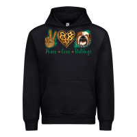 Black Peace Love Bulldog Urban Hoodie - Jasminsmagicworld