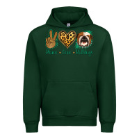 Forest Green Peace Love Bulldog Urban Hoodie - Jasminsmagicworld