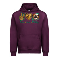 Mauve Wine Peace Love Bulldog Urban Hoodie - Jasminsmagicworld