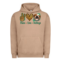 Pigment Burro Peace Love Bulldog Urban Hoodie - Jasminsmagicworld