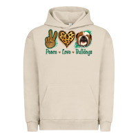 Pigment French Oak Peace Love Bulldog Urban Hoodie - Jasminsmagicworld