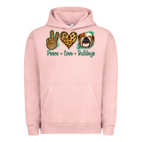 Pigment Salmon Peace Love Bulldog Urban Hoodie - Jasminsmagicworld