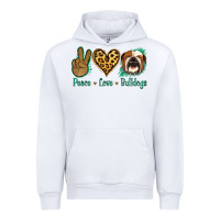 White Peace Love Bulldog Urban Hoodie - Jasminsmagicworld
