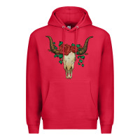 Cardinal bull skull with roses Premium Hoodie - Artiststas