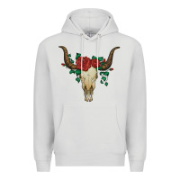 Dove Grey bull skull with roses Premium Hoodie - Artiststas