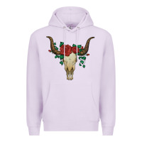 Lilac bull skull with roses Premium Hoodie - Artiststas