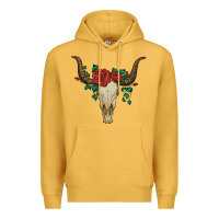 Mustard bull skull with roses Premium Hoodie - Artiststas