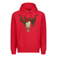 Red bull skull with roses Premium Hoodie - Artiststas