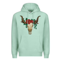 Seafoam bull skull with roses Premium Hoodie - Artiststas