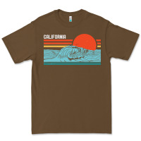 Cacao vintage california wave surf retro 80s california beach surfing Premium Tee - linhVisuals