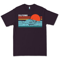 Plum vintage california wave surf retro 80s california beach surfing Premium Tee - linhVisuals