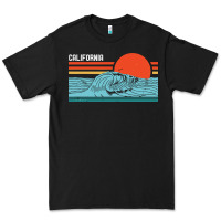 Vintage California Wave Surf Retro 80s California Beach Surfing Premium Tee | Teevron