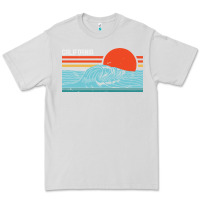 Dove Grey vintage california wave surf retro 80s california beach surfing Premium Tee - linhVisuals
