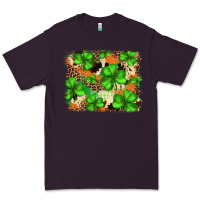 Plum st.patricks plaid  green glitter cowhide  leopard Premium Tee - FaDigitalArtStudio