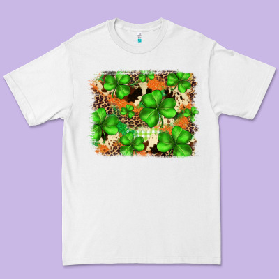 St.patricks Plaid  Green Glitter Cowhide  Leopard Premium Tee Designed By Fadigitalartstudio