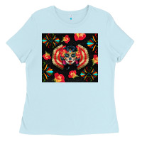 Baby Blue sugar skull tumbler Ladies Tee - BundleAndBundleShop