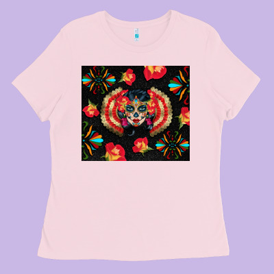 Sugar Skull Tumbler Ladies Tee Designed By Bundleandbundleshop
