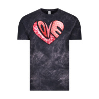 Cloud Black heart shaped love valentine's day Vintage Tee - LillyAllenDesigns