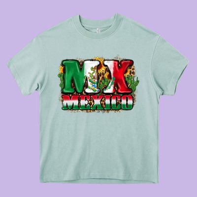 Mx Mexico Heavy Core Tee Designed By Fadigitalartstudio