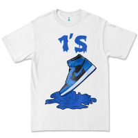 White 1 retro high og dark marina blue tee shoes dripping got em t shirt Premium Tee - linhVisuals