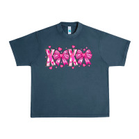 Midnight Navy XOXO Valentines Urban Heavy Tee - CowhideDigitalArt